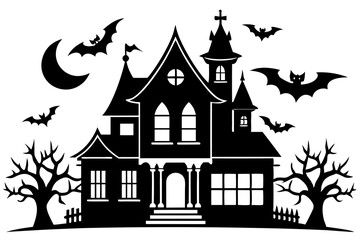 halloween house with bats