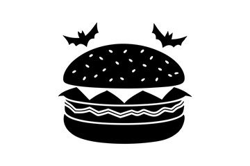 Halloween burgers isolated on white background - 