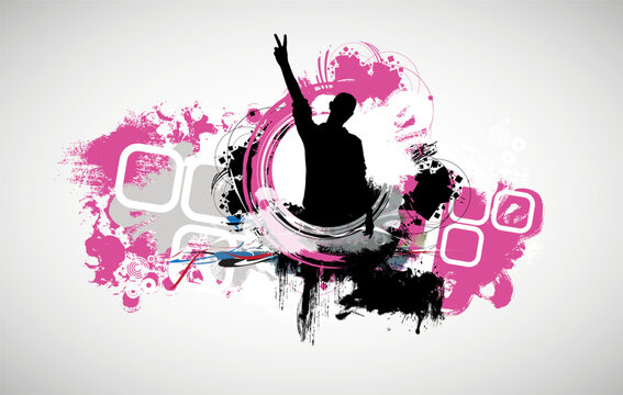 Disco party celebration poster - vector illustration