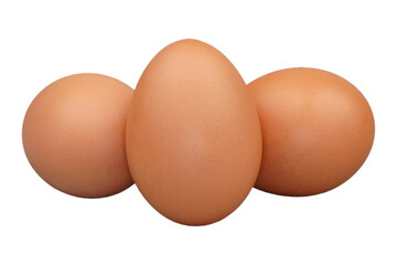 Raw brown chicken eggs isolated transparent