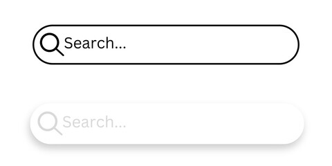 Search bar isolated on transparent background. Search icon for site web 