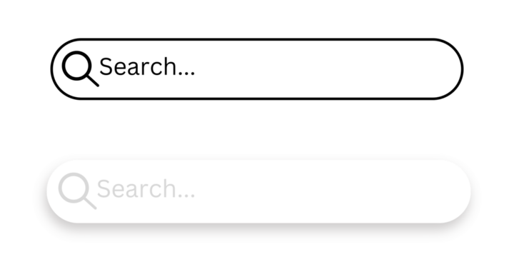 Search bar isolated on transparent background. Search icon for site web 