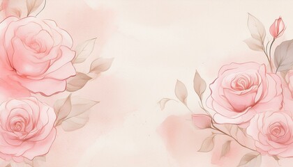 Delicate pink roses on soft background