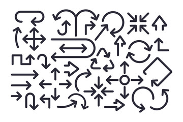 Direction signs. Vector collection of arrows.