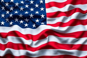 Fototapeta premium American flag waving in the wind