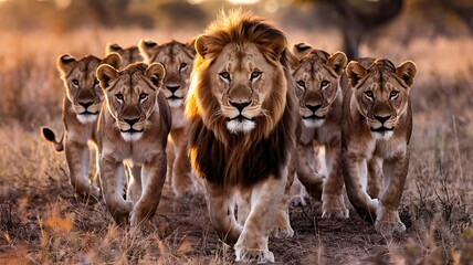 Pride of Lions Walking
