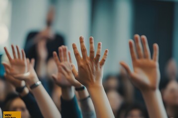 Raising hands at an event