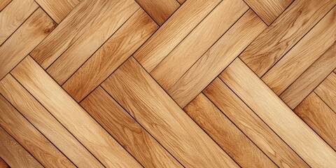 Close-up of a beautifully arranged light wooden herringbone floor pattern.
