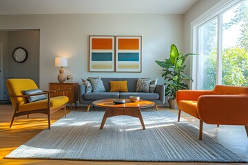 Mid-century modern living room