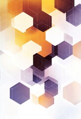 Abstract geometric background with colorful hexagons in hues of orange and purple creating a modern design