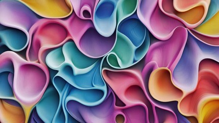 Mesmerizing Vibrant Floral Abstract Shapes Art