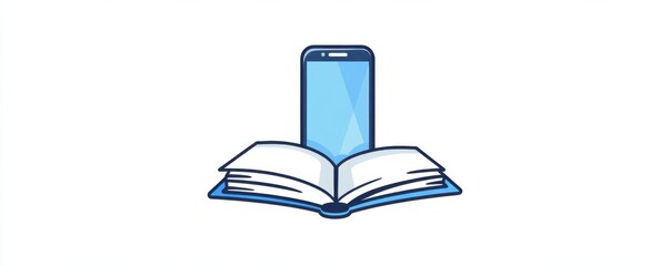 Innovative fusion of book and smartphone symbolizing digital learning and modern technology