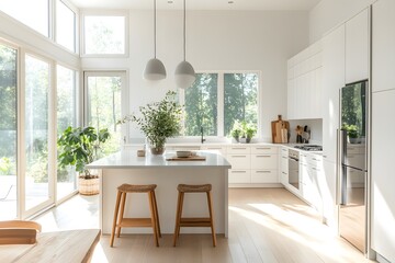Scandinavian all-white kitchen