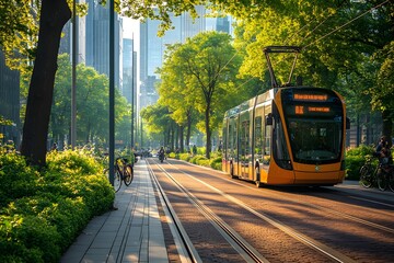 Obraz premium Sustainable urban transportation