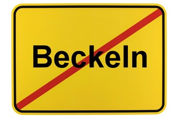Illustration eines Ortsschildes der Gemeinde Beckeln in Niedersachsen