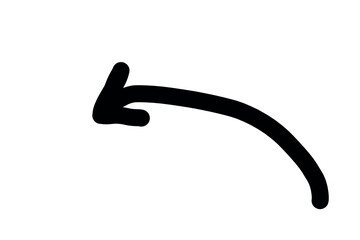 Arrow drawn with black marker on white background