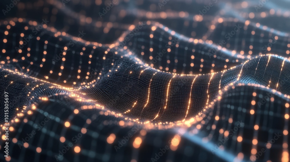 Poster abstract digital network background with glowing connected