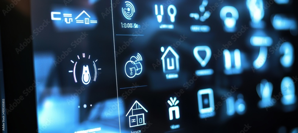 Aufkleber innovative smart home control panel displaying advanced technology functions for modern living space