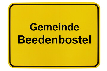 Illustration eines Ortsschildes der Gemeinde Beedenbostel in Niedersachsen