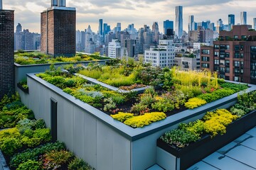 Fototapeta premium Sustainable urban green roofs