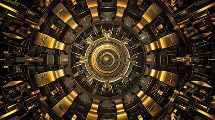 Abstract art utilizes a circle background. Circular swirls and colors create the design.