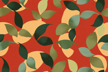 Fototapeta premium Seamless repetitive pattern background of abstract geometric shapes in terracotta and olive tones 