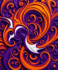 Vibrant Purple Swirl with Emerging Crescent Moon Motif - Close-up Design