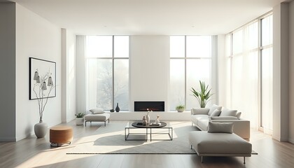 Modern Spacious Living Room with Warm Elegance