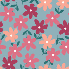 Seamless pattern with floral motifs. Vector illustration.