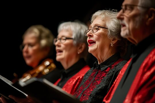 Seniors participating in a choir