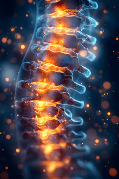 Human Spine X-ray Illustration Highlighting Anatomy and Back Pain
