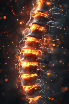 Human Spine X-ray Illustration Highlighting Anatomy and Back Pain
