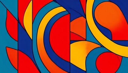 Obraz premium Vibrant Abstract Artwork with Bold Colors - Minimalist Design Stock Photo