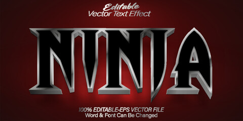 Ninja Vector Text Effect Editable Alphabet Japanese Samurai Katana Fighter © Zeta