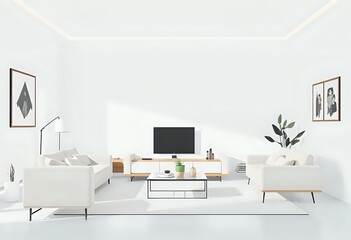 Minimalist Modern Living Room Decor | Cozy Sofa Corner with Plants and TV