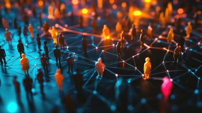 Conceptual illustration of business networks and human resources management strategies