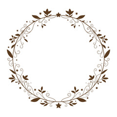 Vintage frame with monograms, isolated on white background, for design and decor, print template