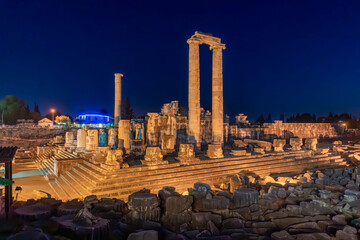 The Apollo Temple view in Didim Town of Turkey