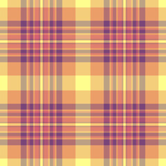 Ornament tartan fabric background, folk plaid texture textile. Copy space seamless pattern check vector in red and orange colors.