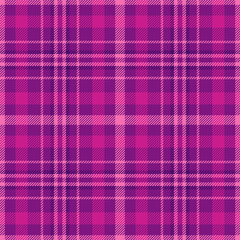 Intense pattern texture background, eps plaid seamless vector. Worldwide tartan check textile fabric in pink and purple colors.