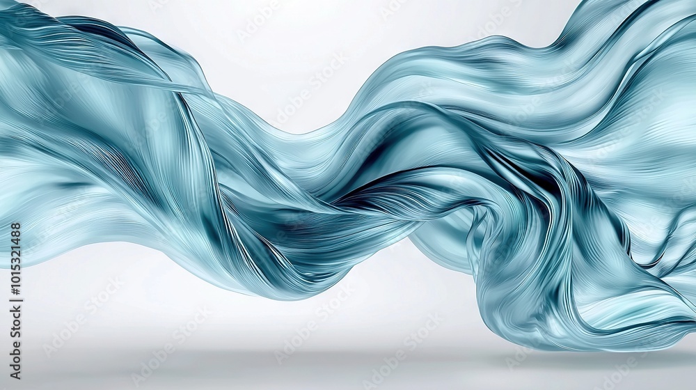 Poster an image of a blue liquid wave on a white background, with space for text alternatively, an image of