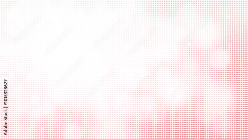 Poster abstract light pink and red halftone pattern on white background with copy space. dotted pattern for