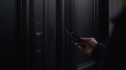 The Future of Home Access: Sleek Smart Door Unlock in a Modern Setting