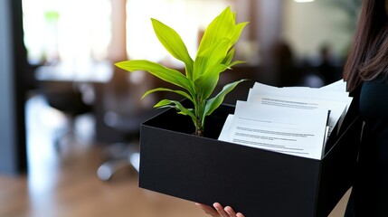 Layoff blues: A close-up of an employee's hands holding her personal items, suggesting a difficult departure.