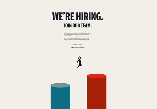 Hiring Banner Template with man changing Career Illustration