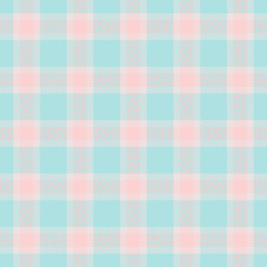 Aged background fabric pattern, hounds plaid texture tartan. Eps check textile seamless vector in powder blue and white colors.