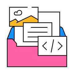 custom email template design line icon vector. custom email template design sign. isolated symbol illustration