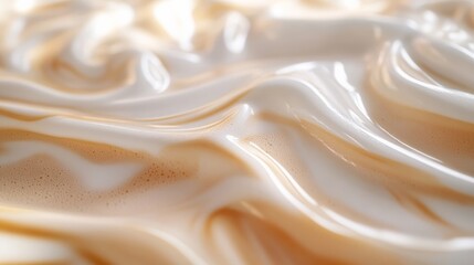 Obraz premium Smooth Creamy Texture of Whipped Cream or Meringue