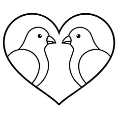 two birds with heart