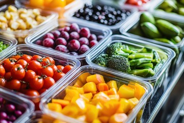 Vibrant Meal Prep: Fresh Fruits and Vegetables for Healthy Nutrition and Organization